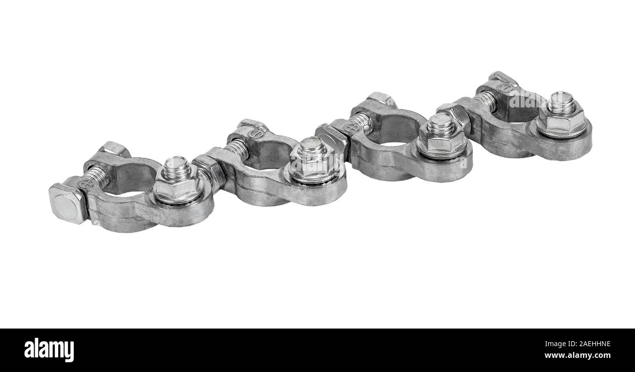 Four positive and negative metal terminal connector of car battery ...
