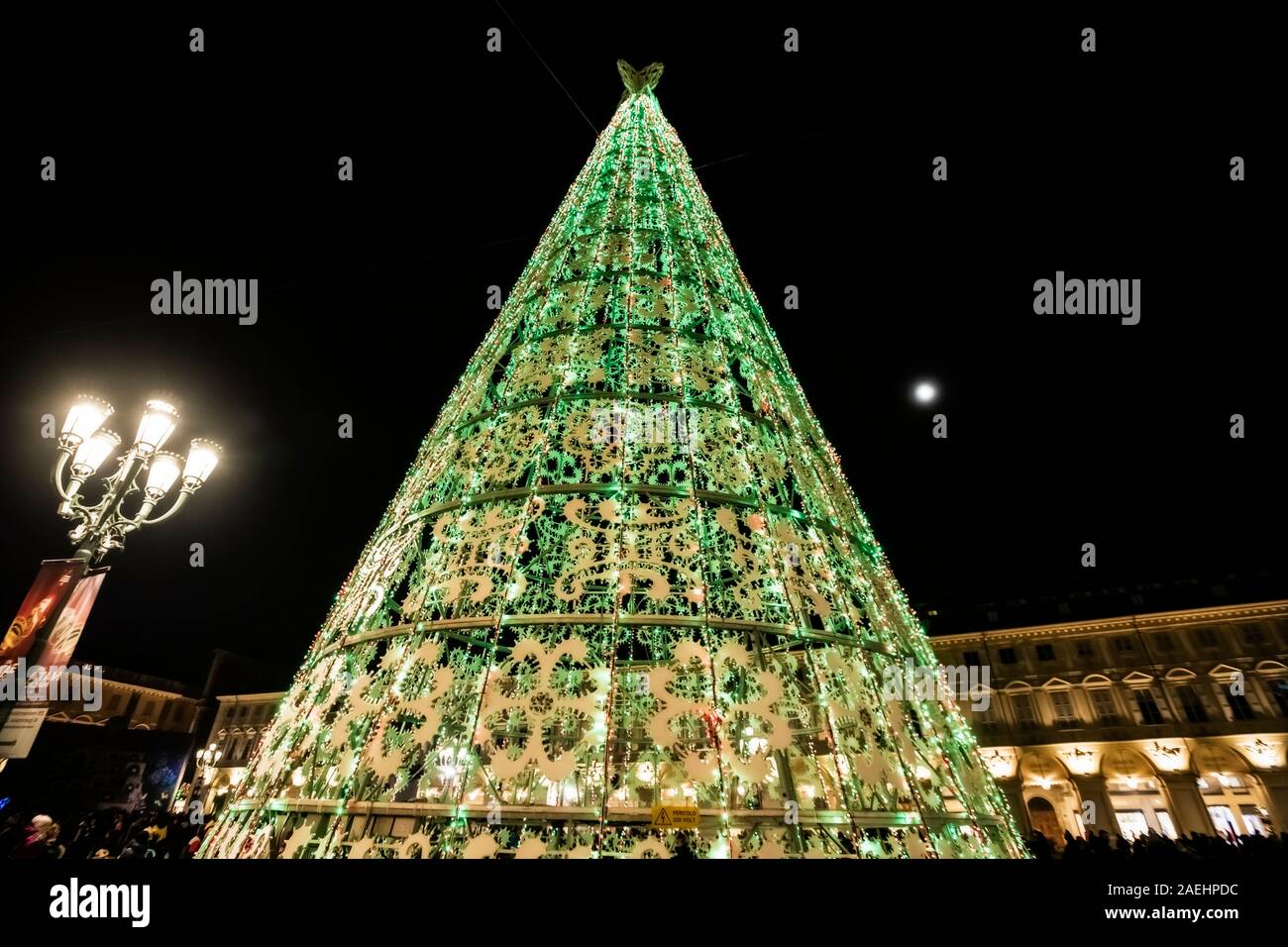 Christmas Tree Lighting Piedmont 2022 Italy Piedmont Turin - Piazza San Carlo - Lighting Christmas Tree Stock  Photo - Alamy