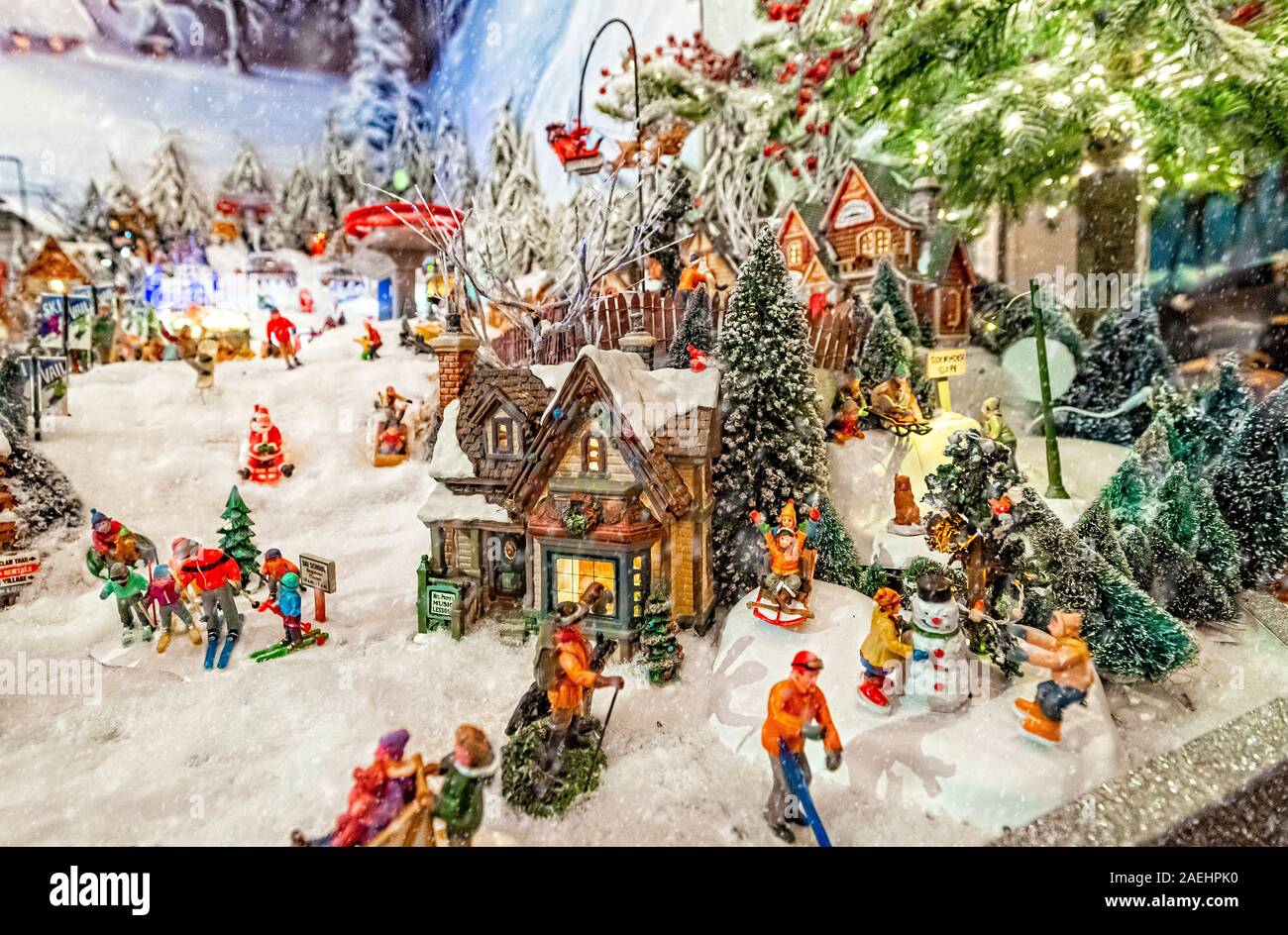 Christmas Decoration -representations of countries with Christmas subjects and Christmas games Stock Photo