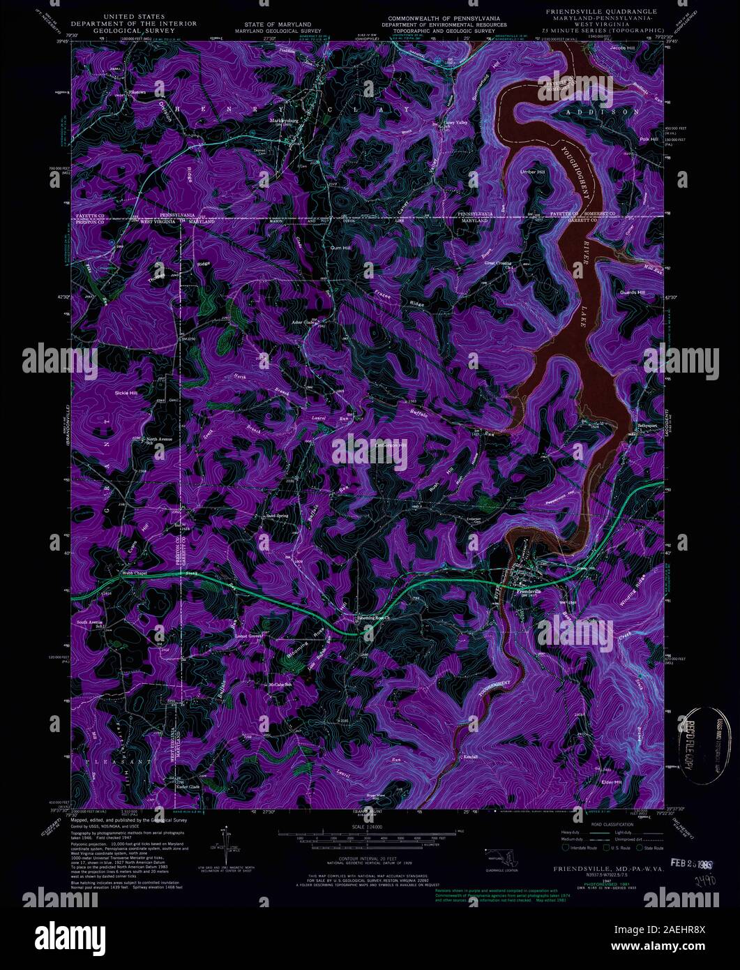 MD Friendsville 256334 1947 24000 Inverted Stock Photo Alamy