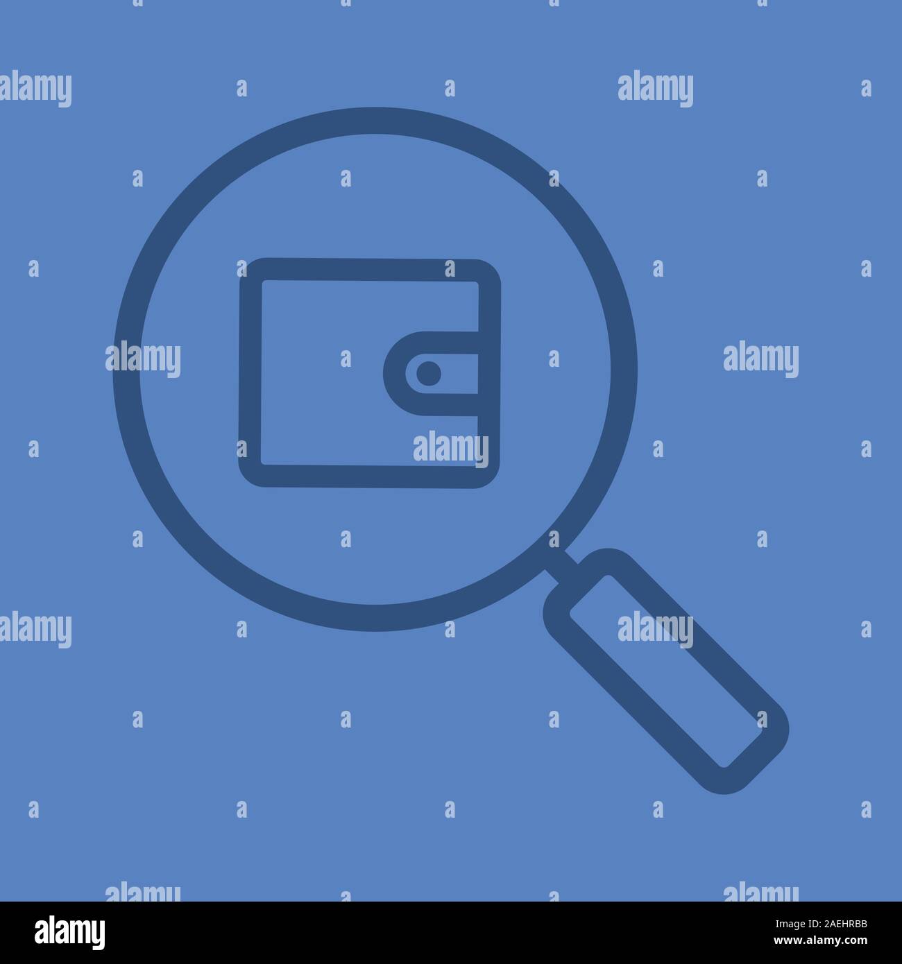 Money search color linear icon. Magnifying glass with wallet. Thin line ...