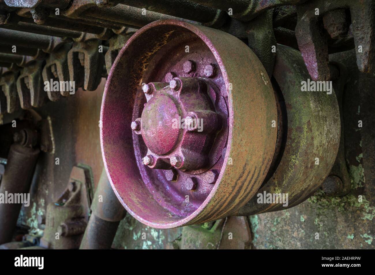 Detail of a caterpillar drive Stock Photo Alamy