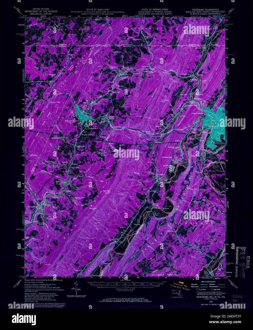 MD Frostburg 257417 1950 62500 Inverted Stock Photo Alamy
