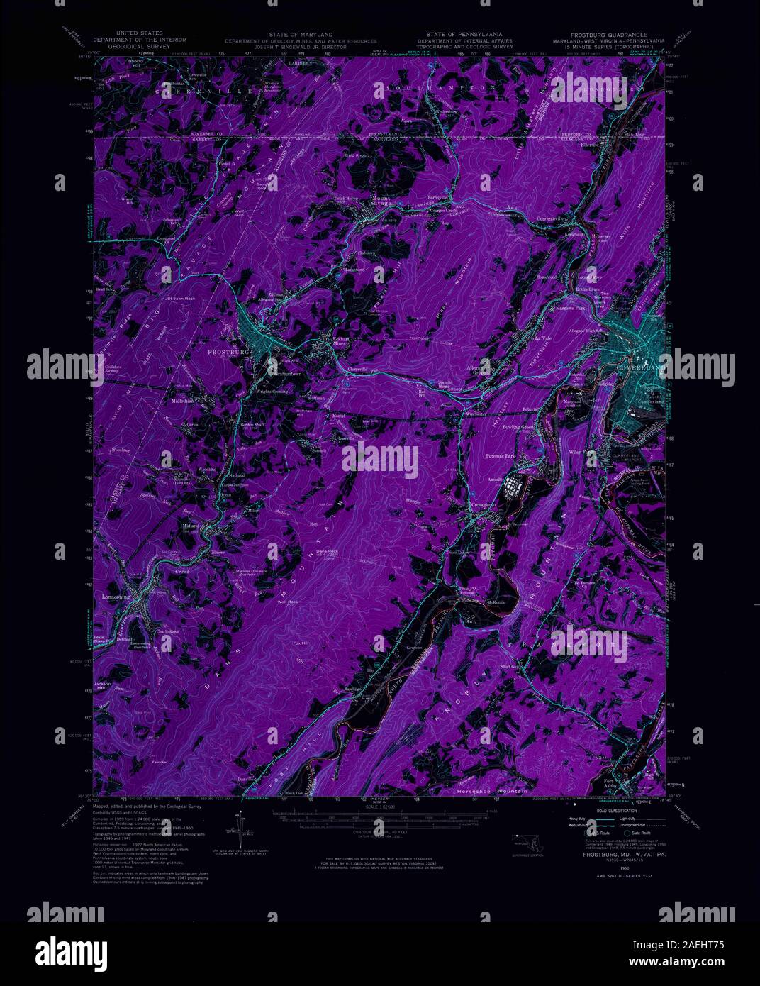 MD Frostburg 257419 1951 62500 Inverted Stock Photo Alamy