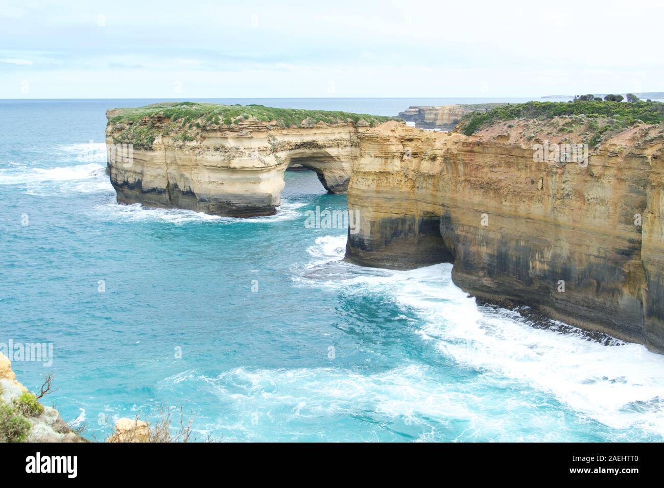Island Arch. Scenic lookout in The Great Ocean Road, an iconic Australian destination. Stock Photo