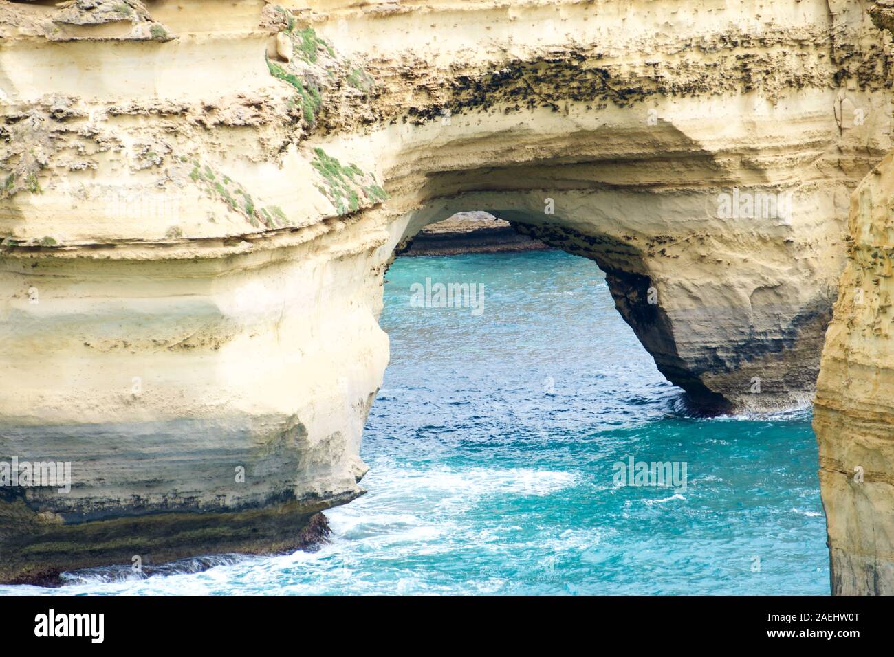 Island Arch. Scenic lookout in The Great Ocean Road, an iconic Australian destination. Stock Photo