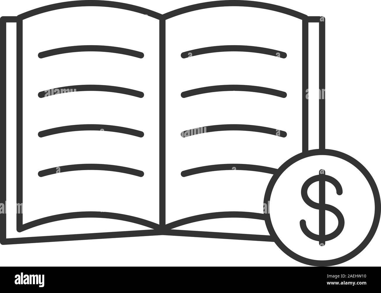 Buy book linear icon. Bookstore. Thin line illustration. Textbook with