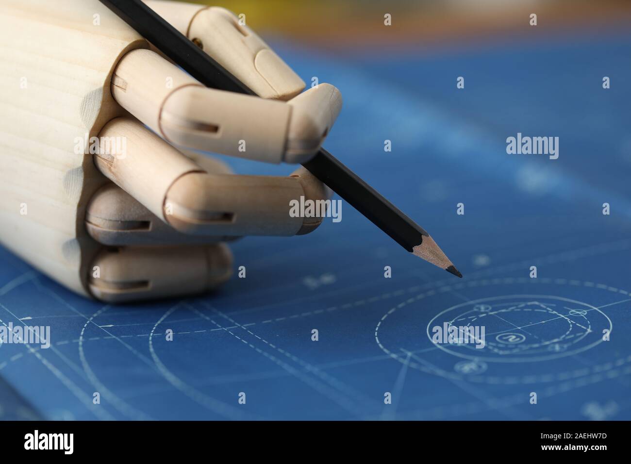 Architect sketching and construction project Stock Photo