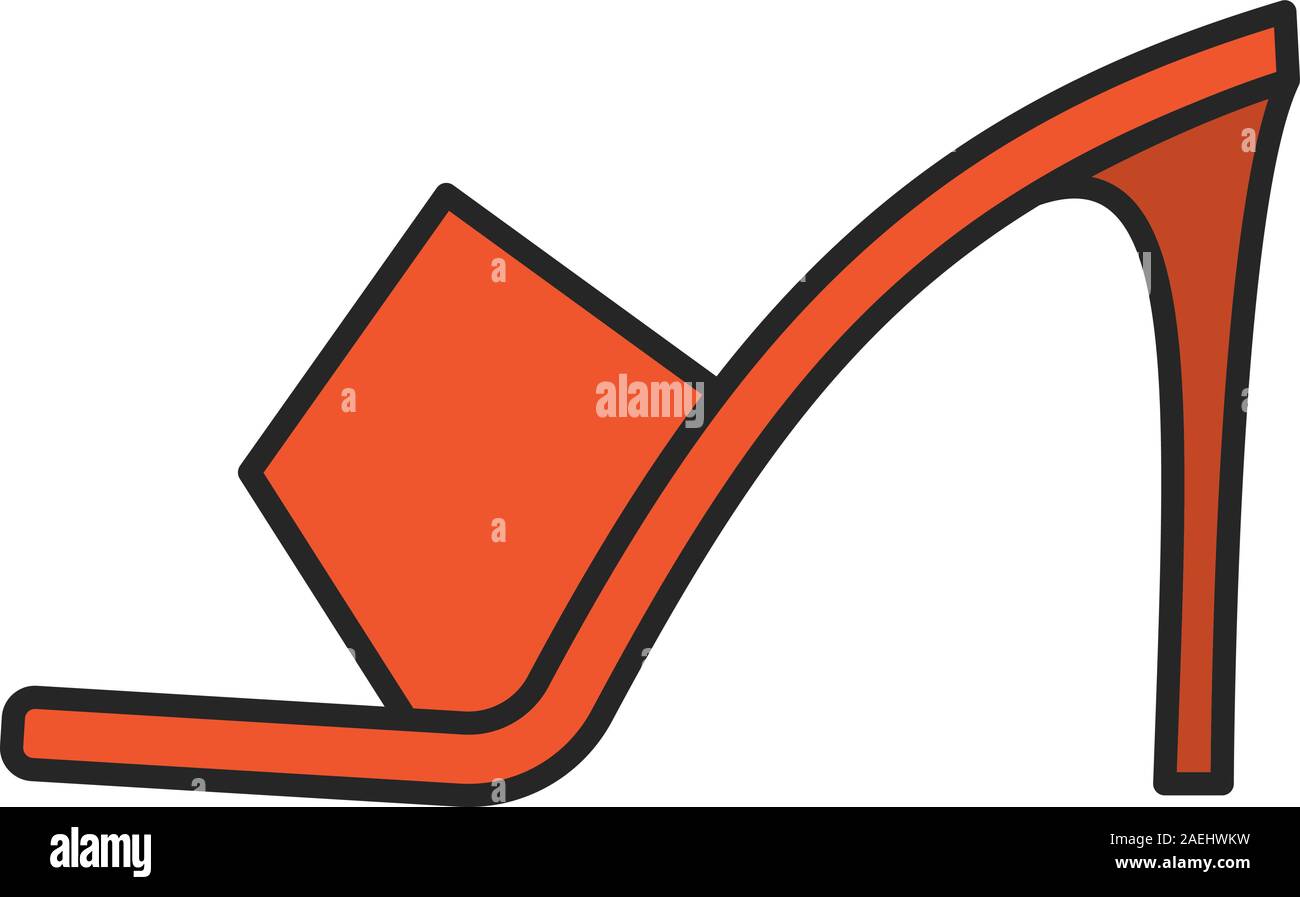 High heel shoe color icon. Isolated vector illustration Stock Vector ...