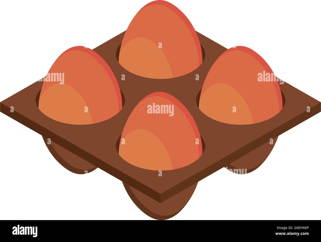farm eggs raw tray isometric icon vector illustration Stock Vector