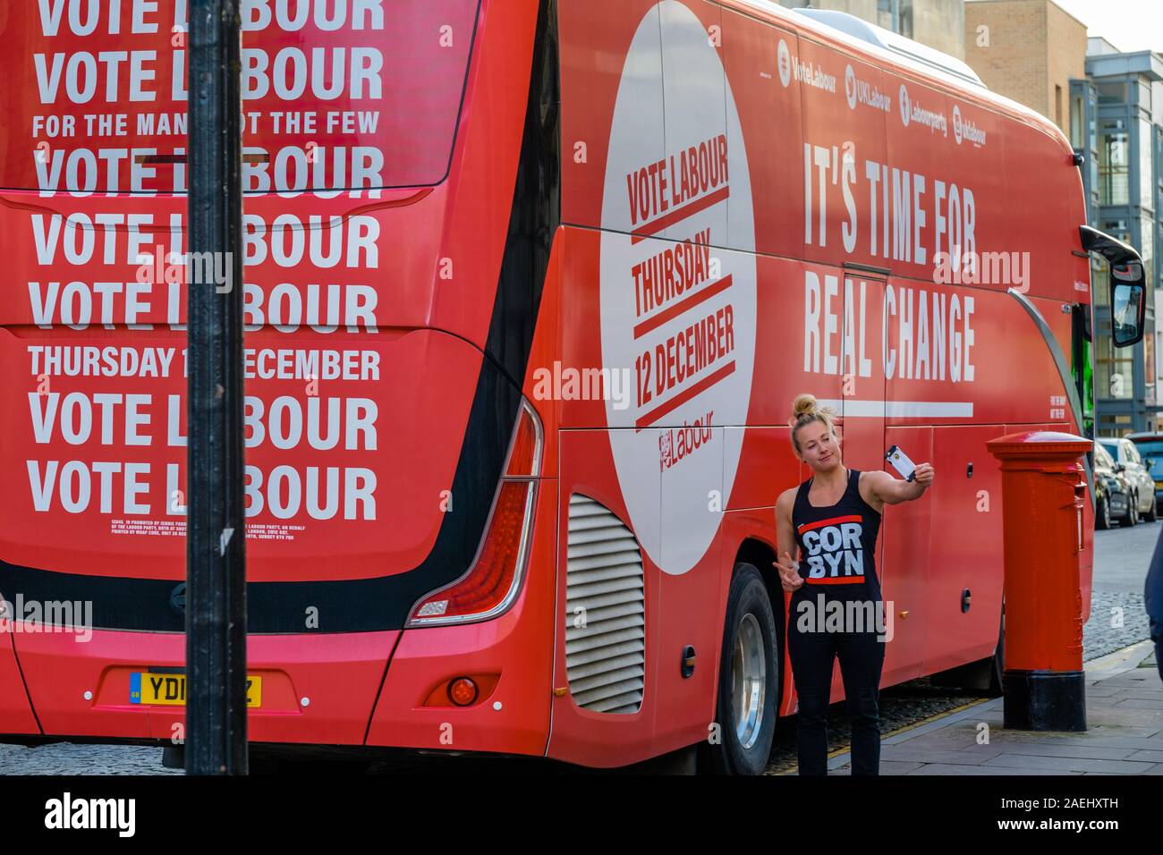 Labour Party bus Stock Photo