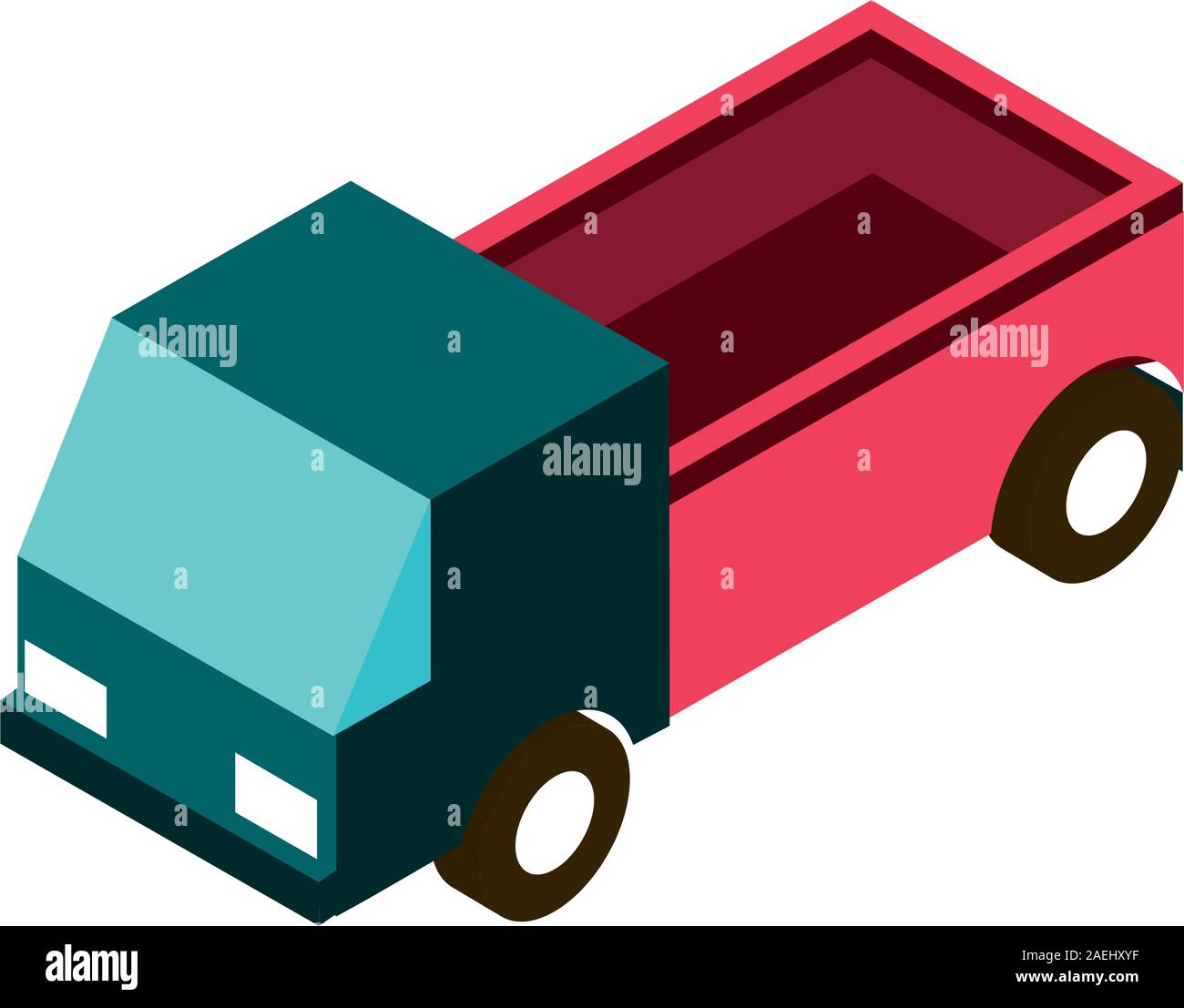 pickup truck transport vehicle isometric icon vector illustration Stock ...