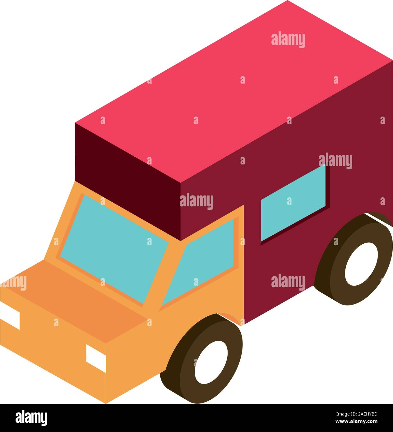 logistic truck transport vehicle isometric icon vector illustration ...