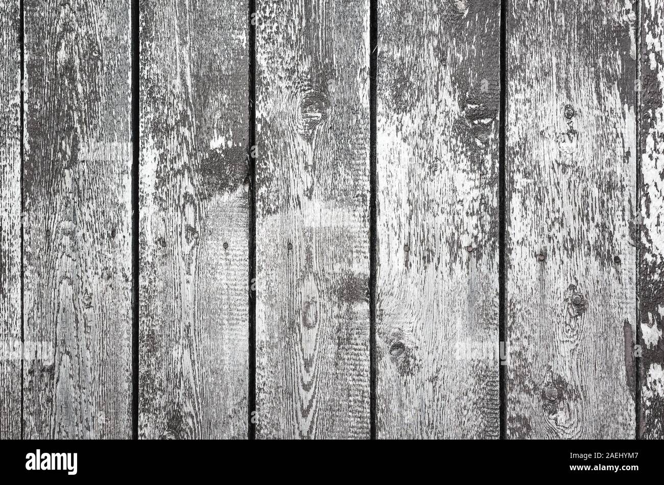 Old wooden wall with grungy white paint layer, background photo texture ...
