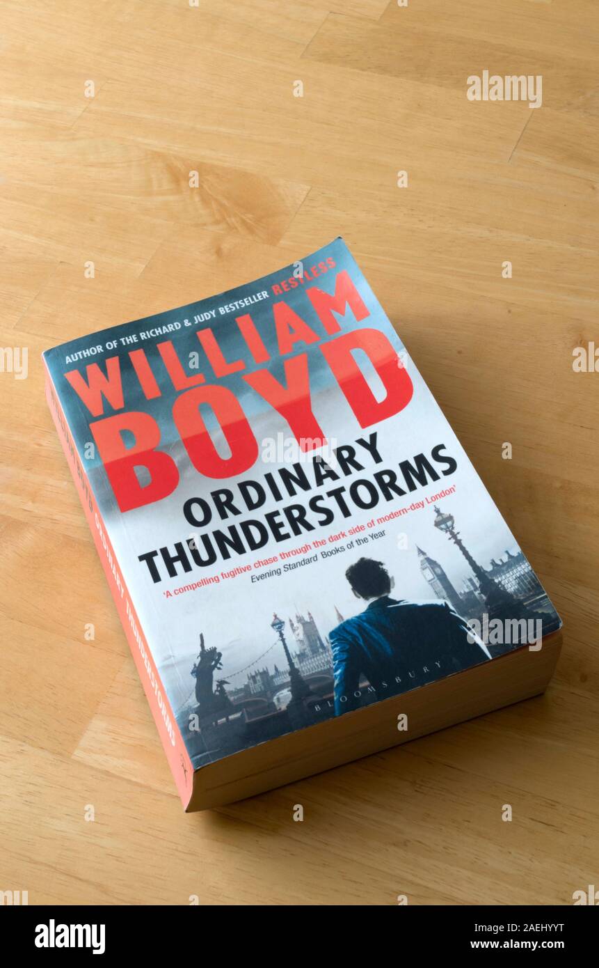 Ordinary Thunderstorms Novel Book by William Boyd Stock Photo