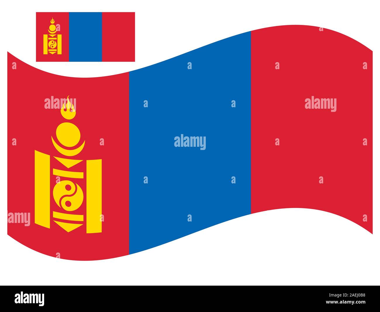 Wave Mongolia Flag Vector illustration Eps 10. Stock Vector