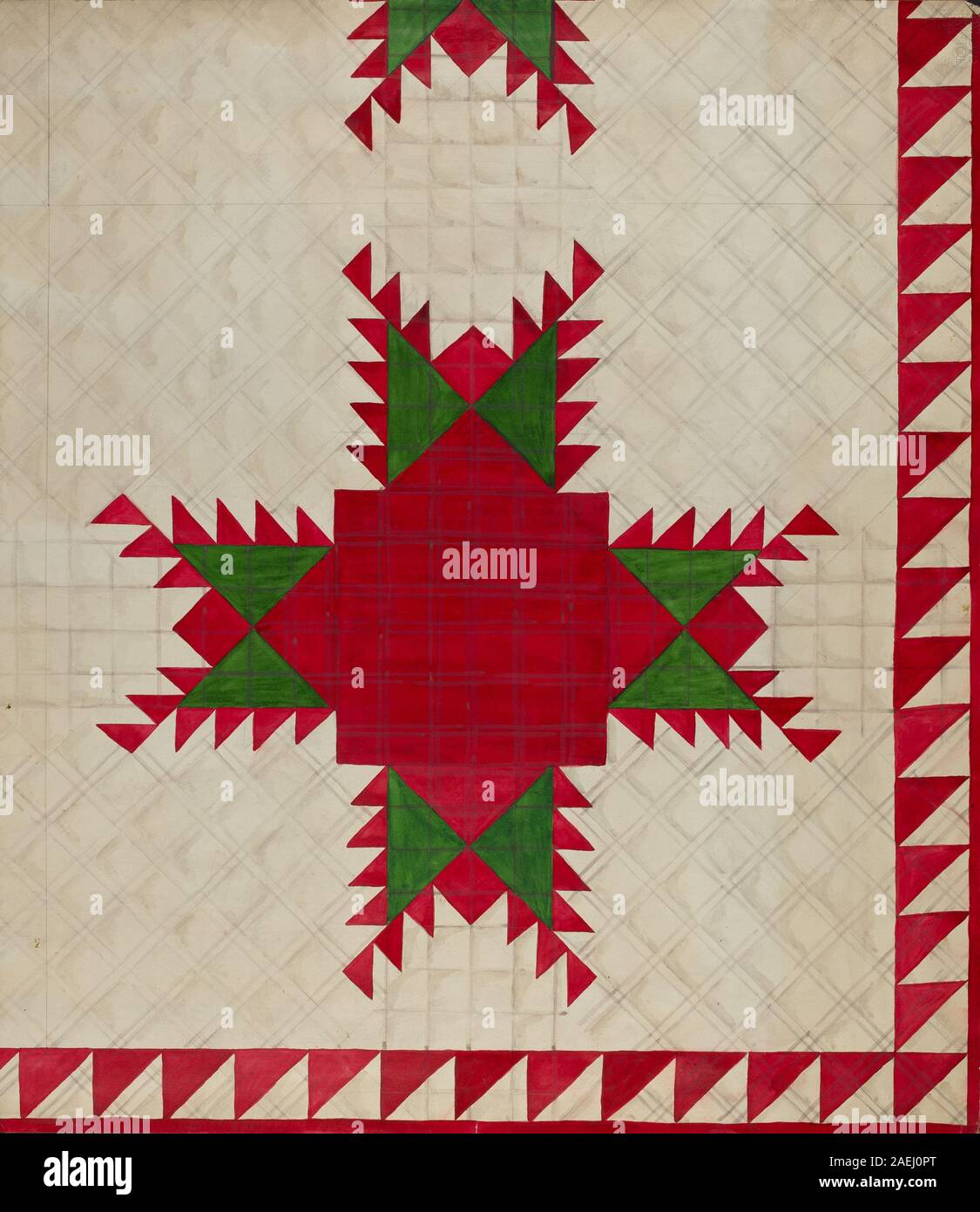 A circa 1936 Feathered Star Quilt by Katherine Hastings, featuring ...
