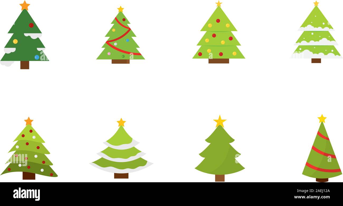 Set of christmas trees Stock Vector