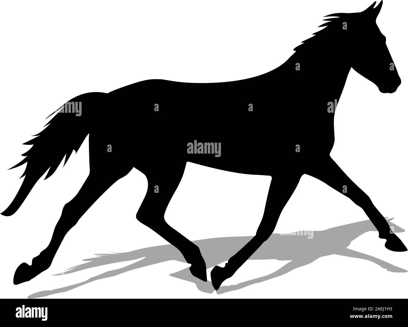 vector silhouette of horse Stock Vector