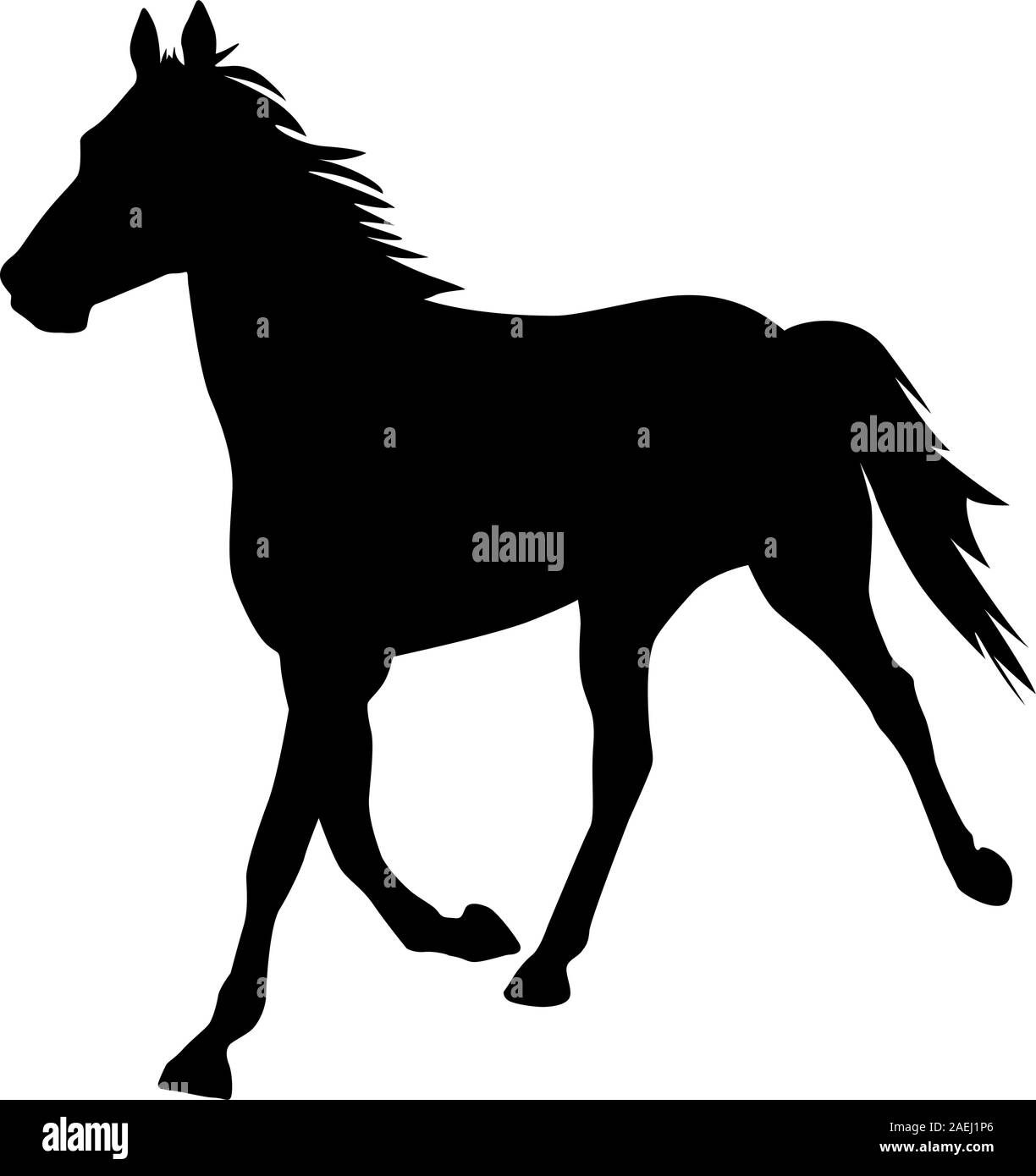 vector silhouette of horse Stock Vector