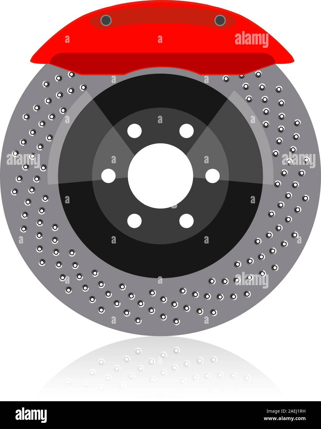 Brake disc with caliper, vector illustration Stock Vector