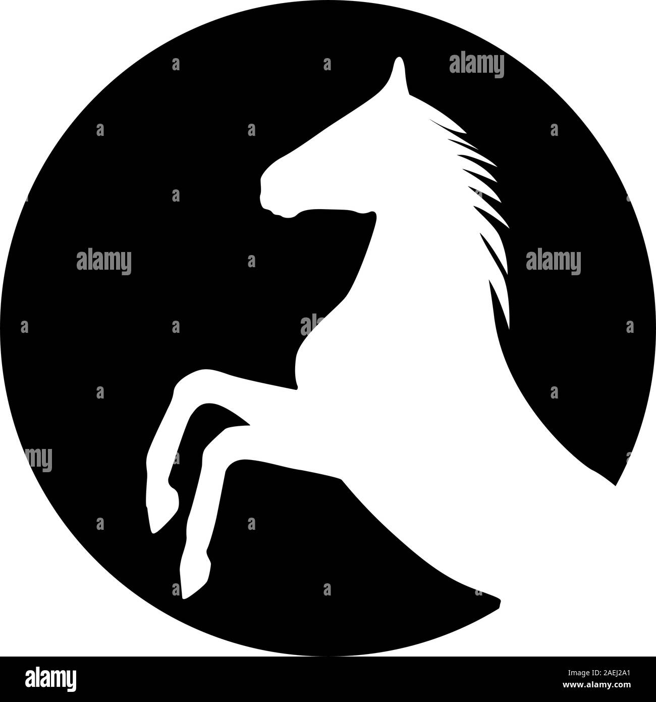 rearing up horse  vector silhouette Stock Vector