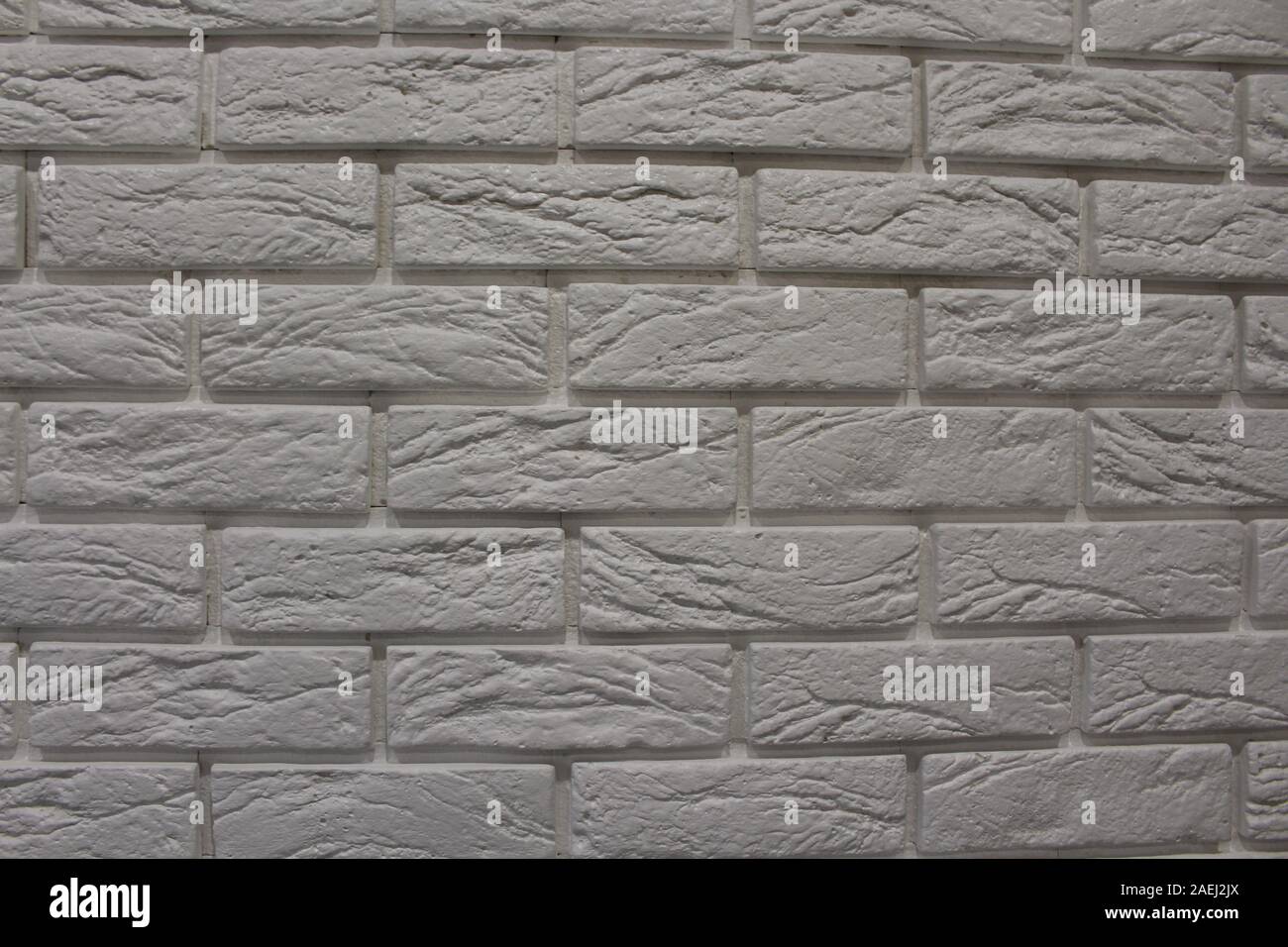 brick wall painted white pattern for beautiful background. Stock Photo
