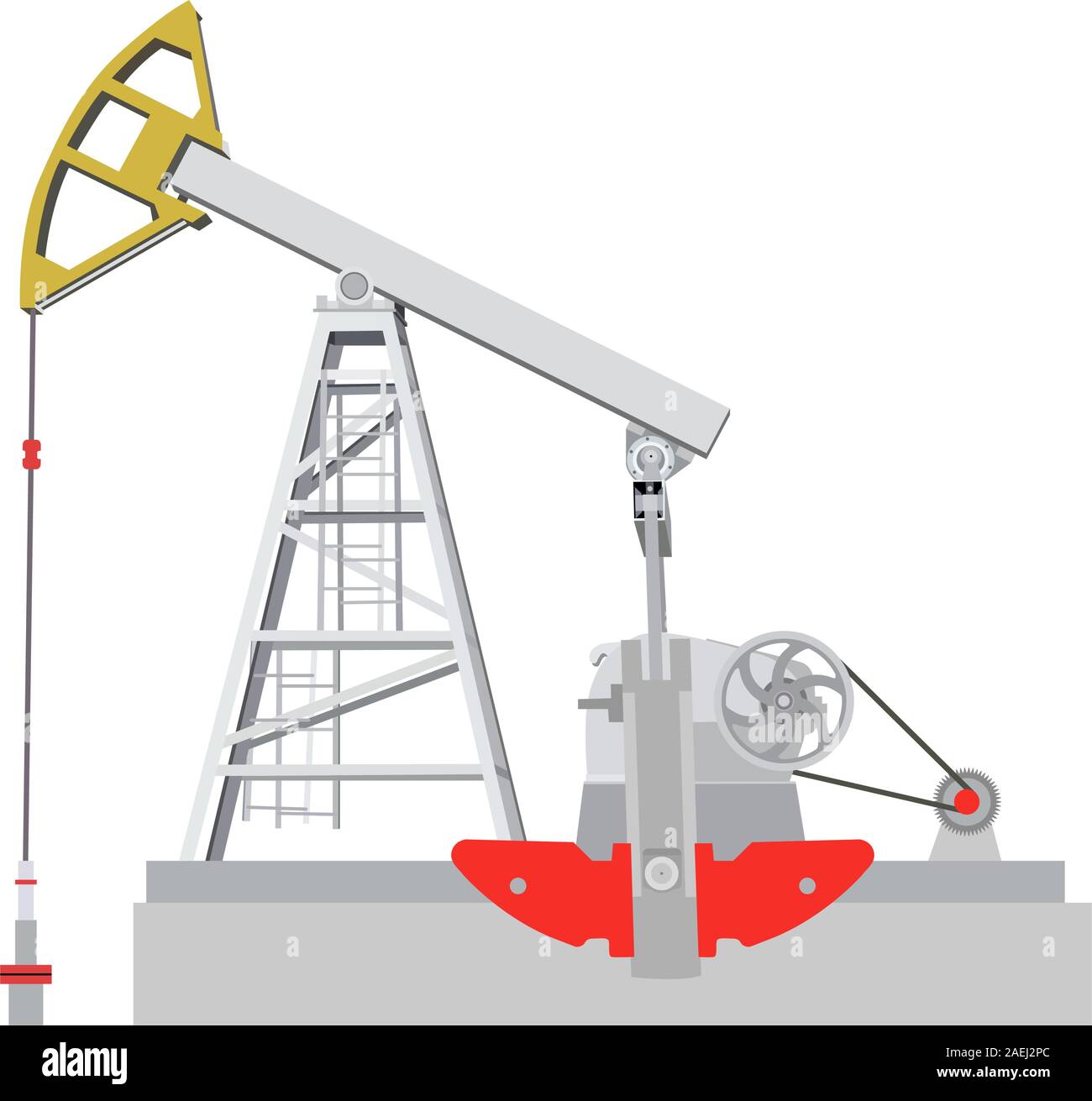 Oil pump jack. Oil industry equipment. Vector illustration Stock Vector