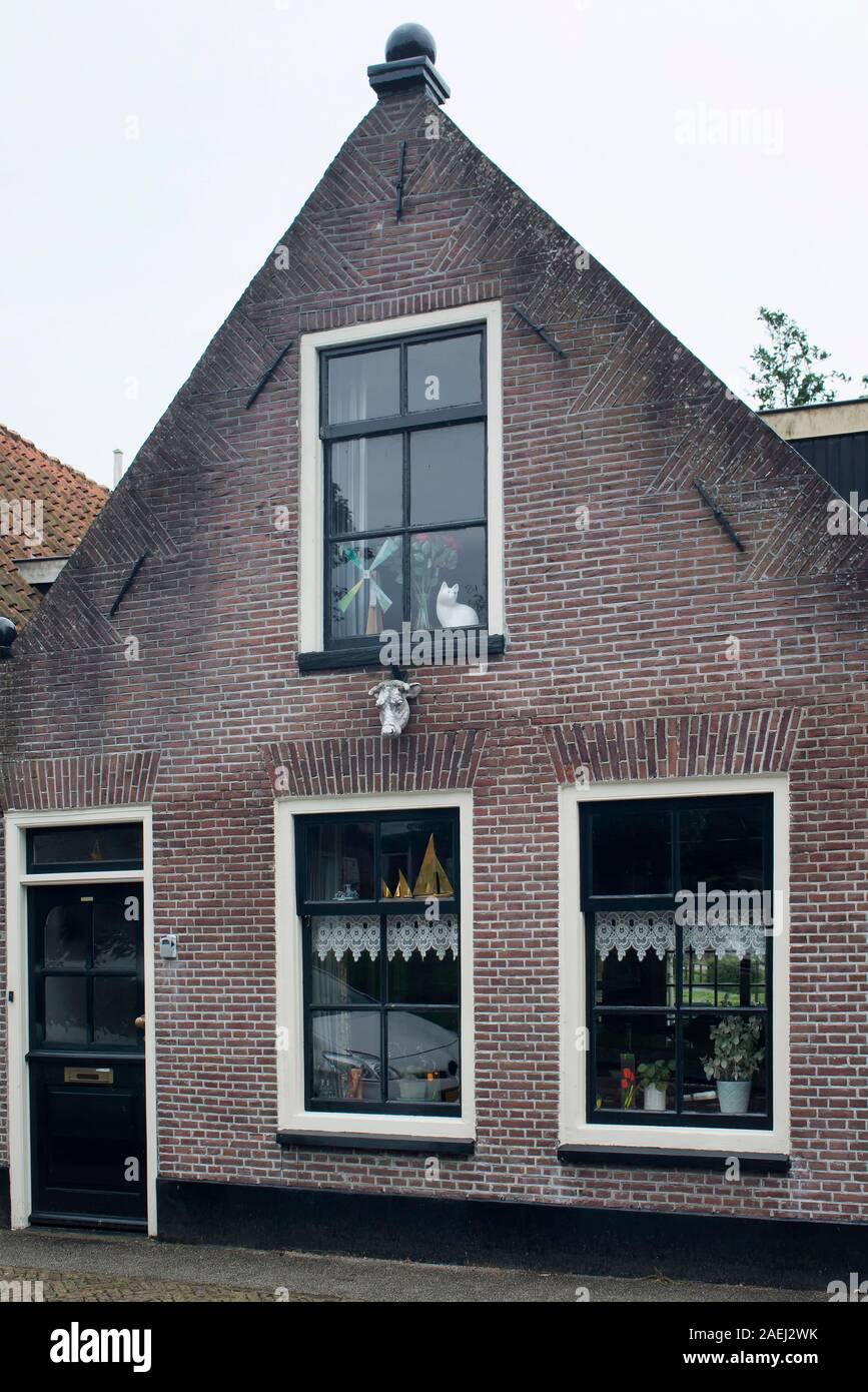 View of historical, traditional and typical house in Edam. It is a town famous for its semi hard cheese in the northwest Netherlands, in the province Stock Photo