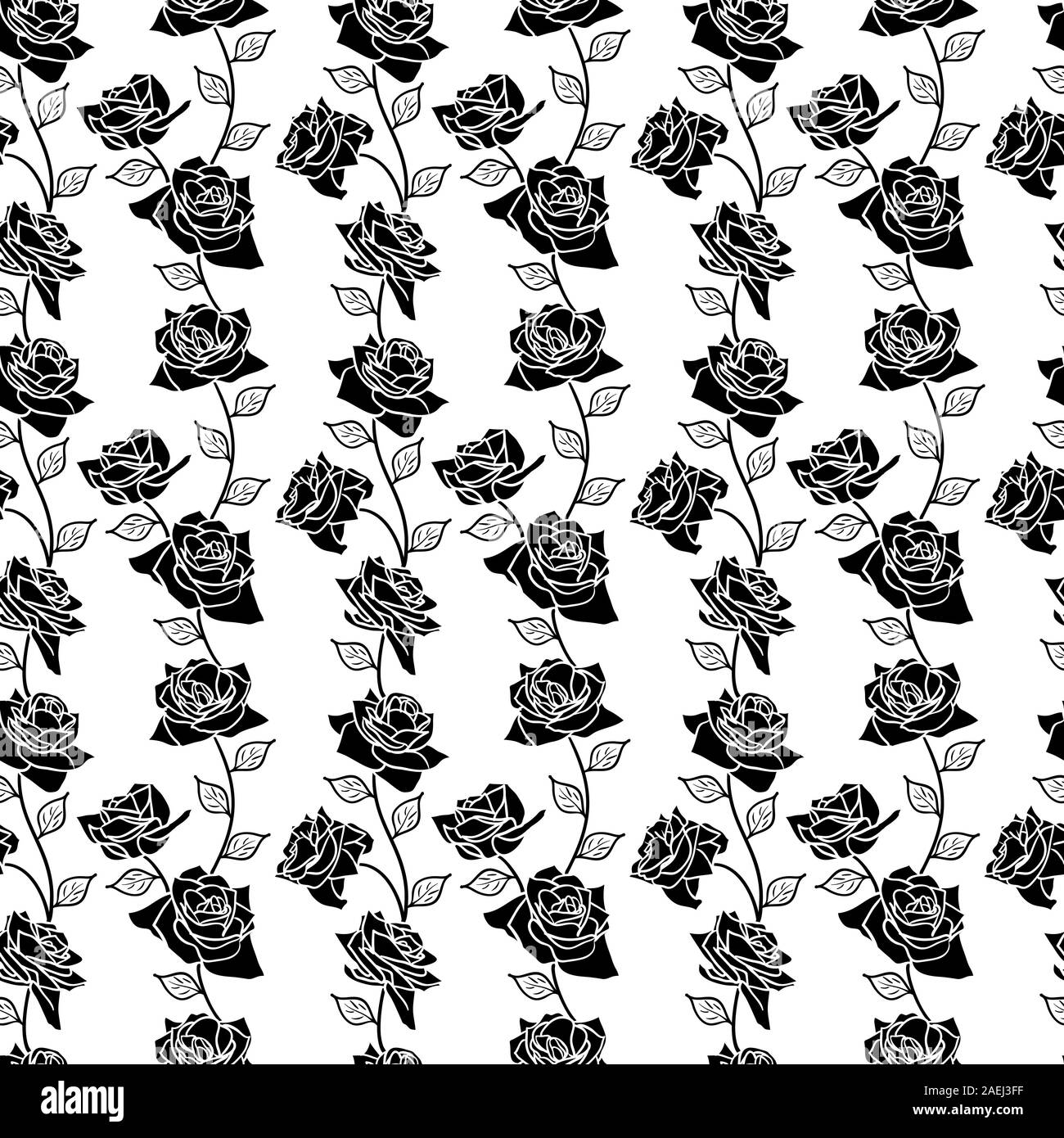 Beautiful seamless wallpaper with rose flowers, vector illustration ...