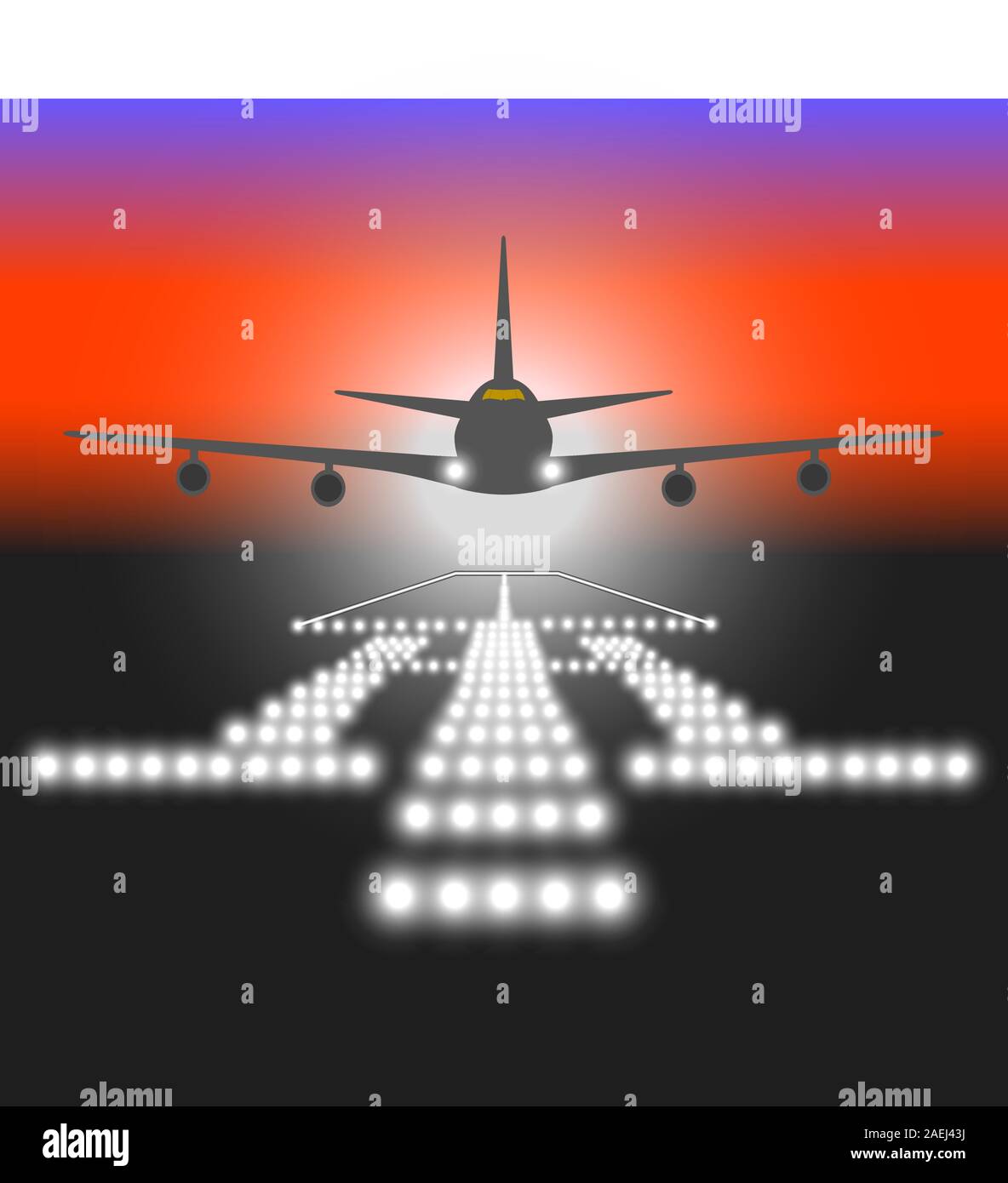 Landing lights. Vector illustration. Stock Vector