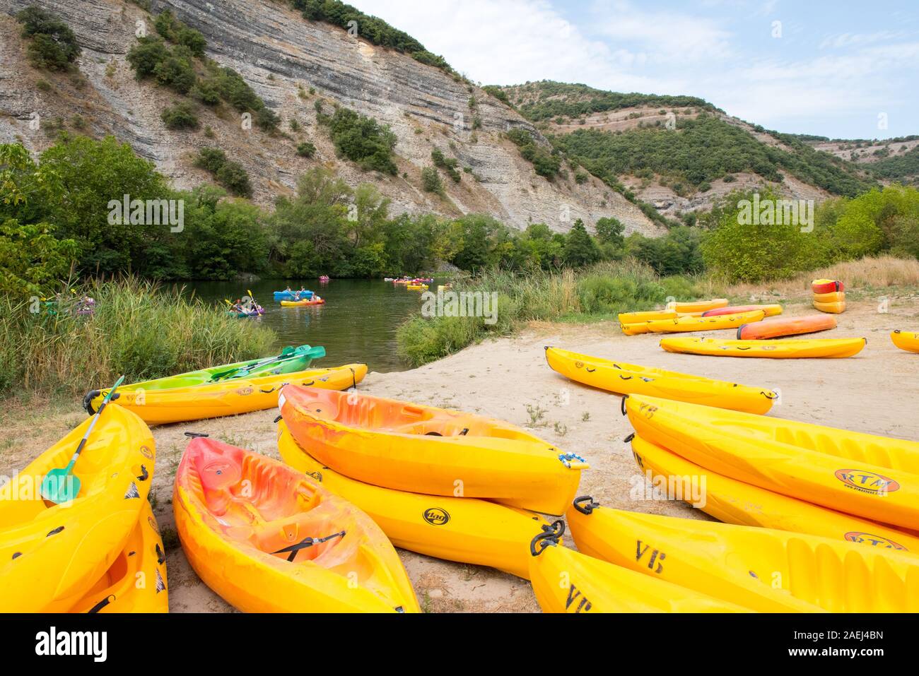 Water Sports, Vals les Bains, Ardeche , France Stock Photo
