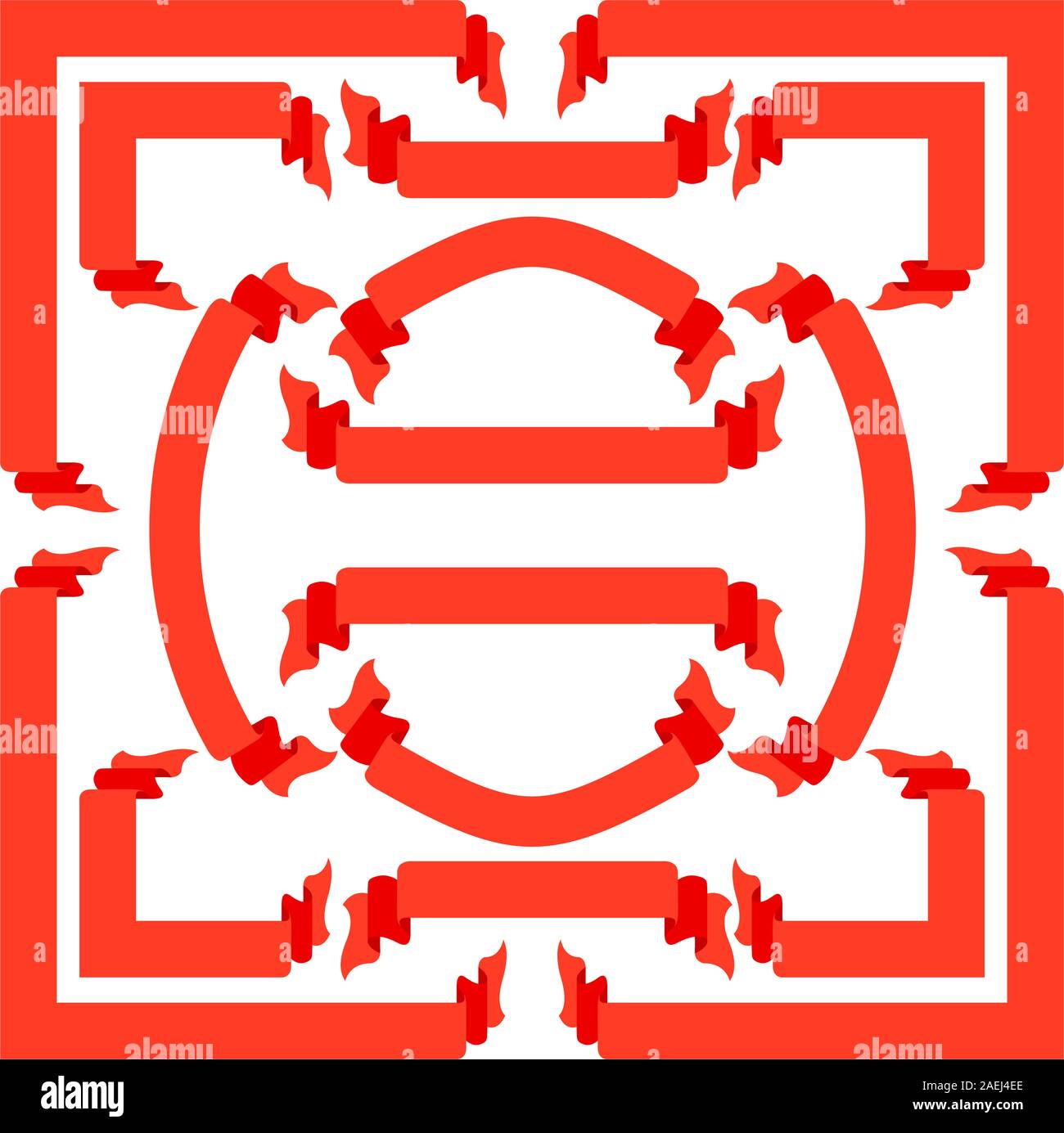 Set red ribbons and banners, vector illustration Stock Vector Image ...