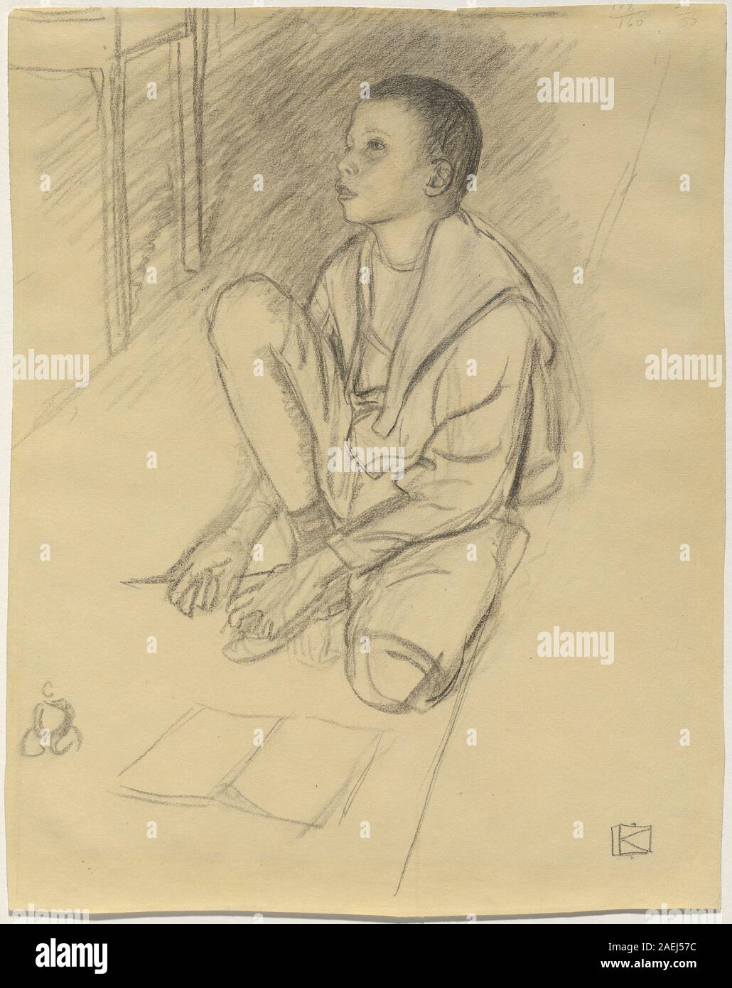 Leopold von Kalckreuth, The Artist's Son Wolf Crouching on the Floor