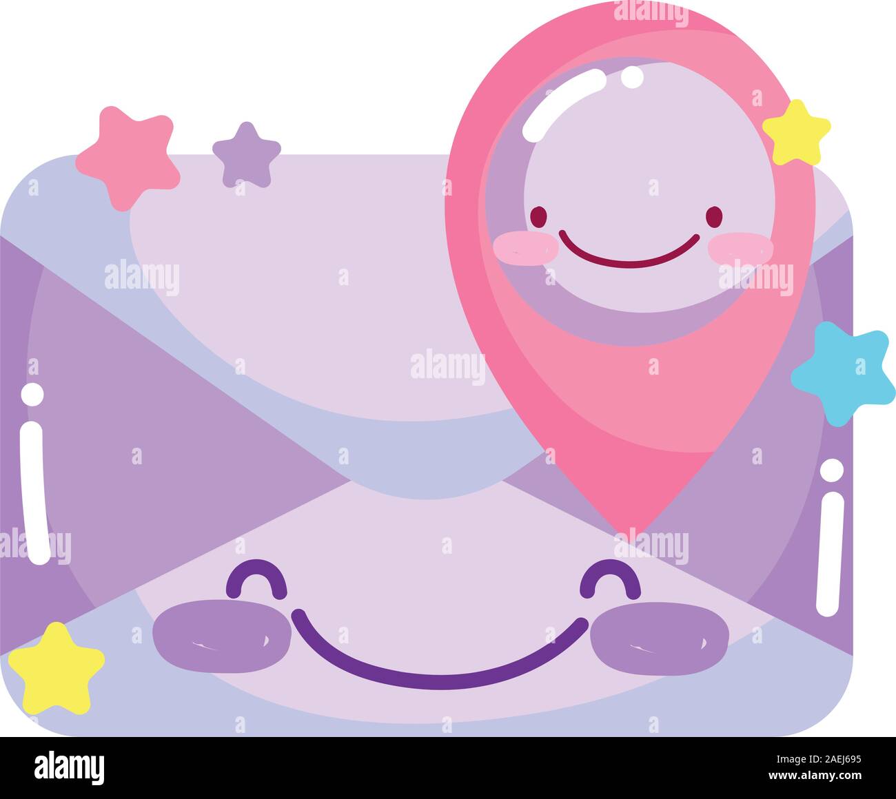 social networks cartoon email location pin icon vector illustration ...