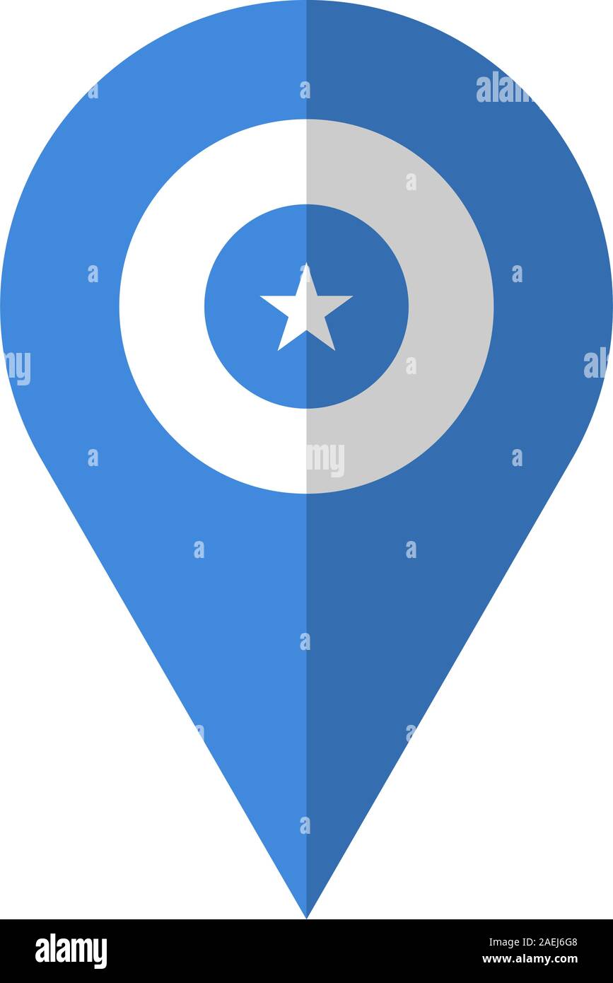 Somalia flag location map pin icon vector illustration design. Stock Vector