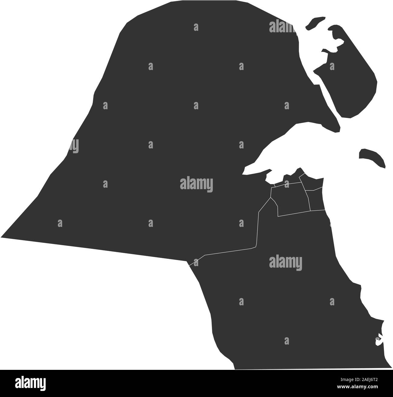 Modern kuwait map with boundaries vector illustration graphics design ...