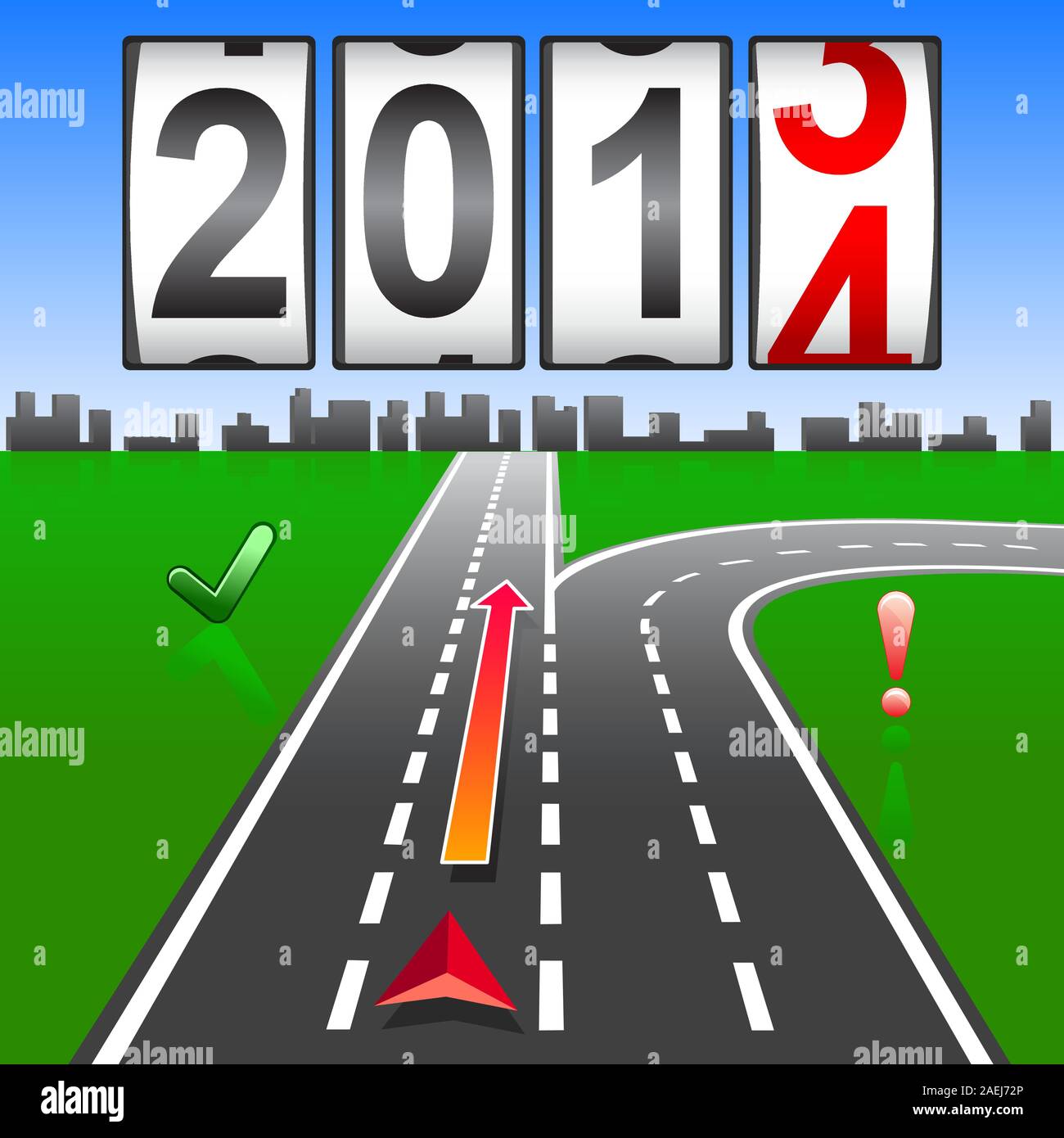 2014 New Year counter, vector. Stock Vector