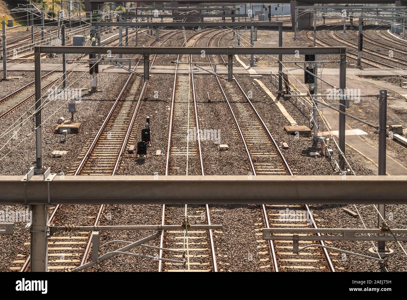 Train lines flinders street station hi-res stock photography and images ...