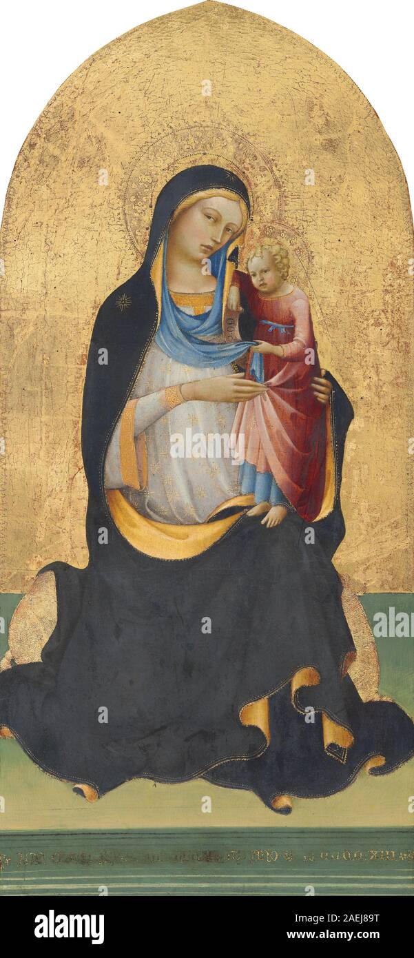 A 1413 painting by Lorenzo Monaco showing the Madonna and Child ...