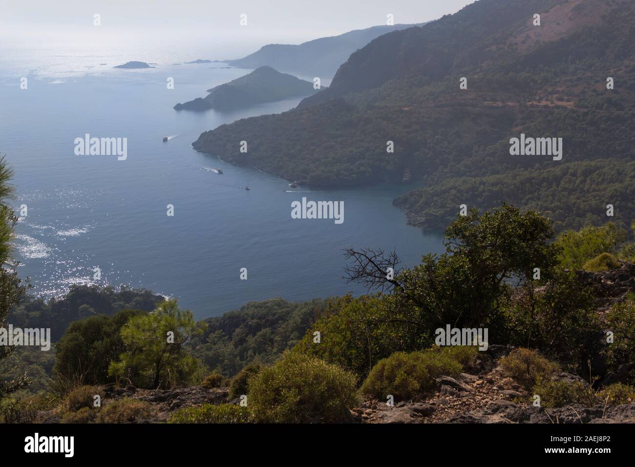 View From The Mountain To The Blue Oludeniz Valley Beautiful Background Turkey Stock Photo Alamy