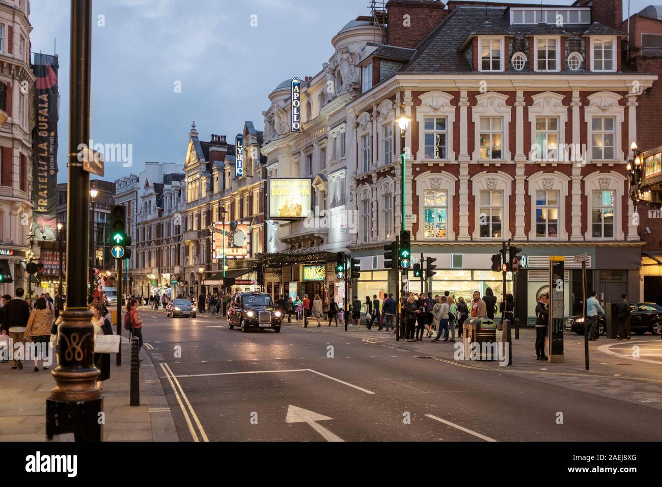 Apollo Theatre  and Lyric Theatre,Grade II listed West End theatre, on Shaftesbury Avenue in the City of Westminster, in central London Stock Photo