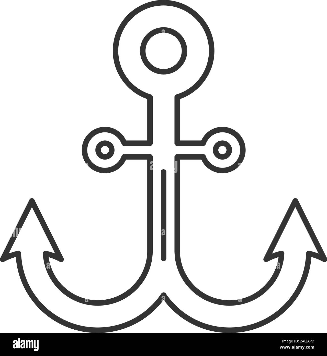 Anchor linear icon. Thin line illustration. Contour symbol. Vector isolated outline drawing