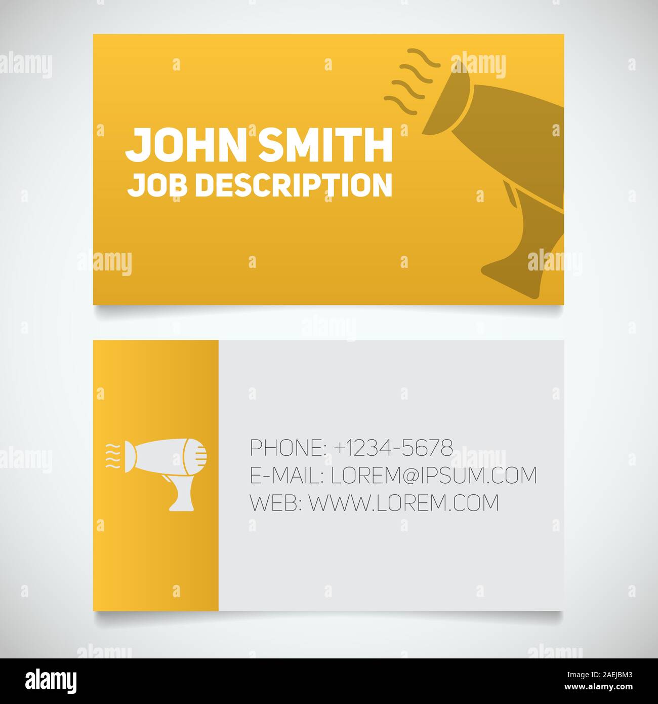 Business Card Print Template With Hair Dryer Logo Hairdresser