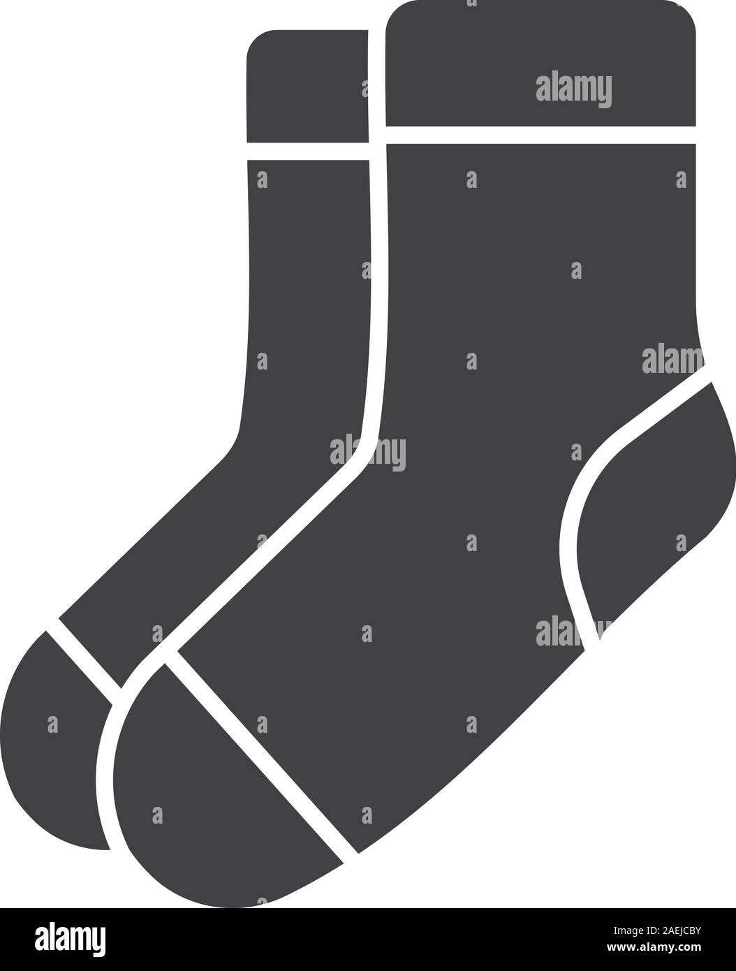Warm socks glyph icon. Silhouette symbol. Negative space. Vector ...