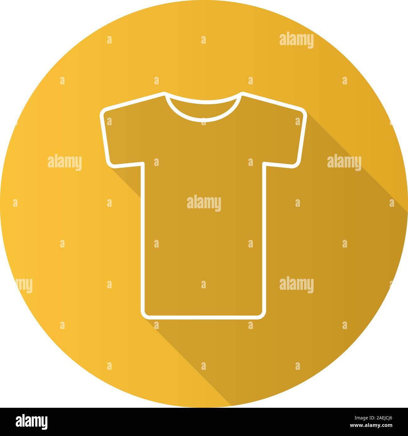 T-shirt flat linear long shadow icon. Vector outline symbol Stock ...