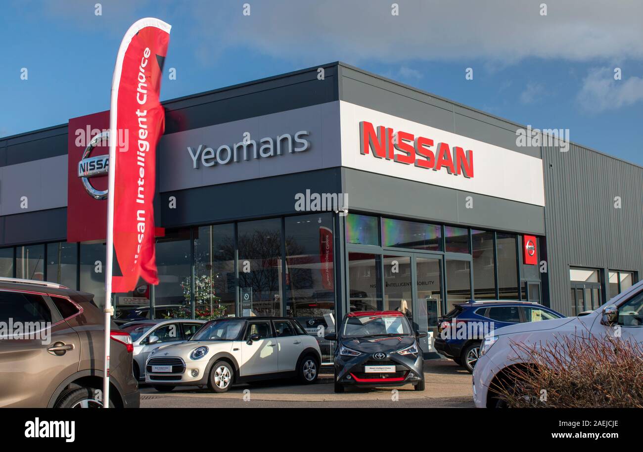 Bognor Regis, West Sussex, UK, December 09, 2019. Nissan Yeomans car dealership. Stock Photo