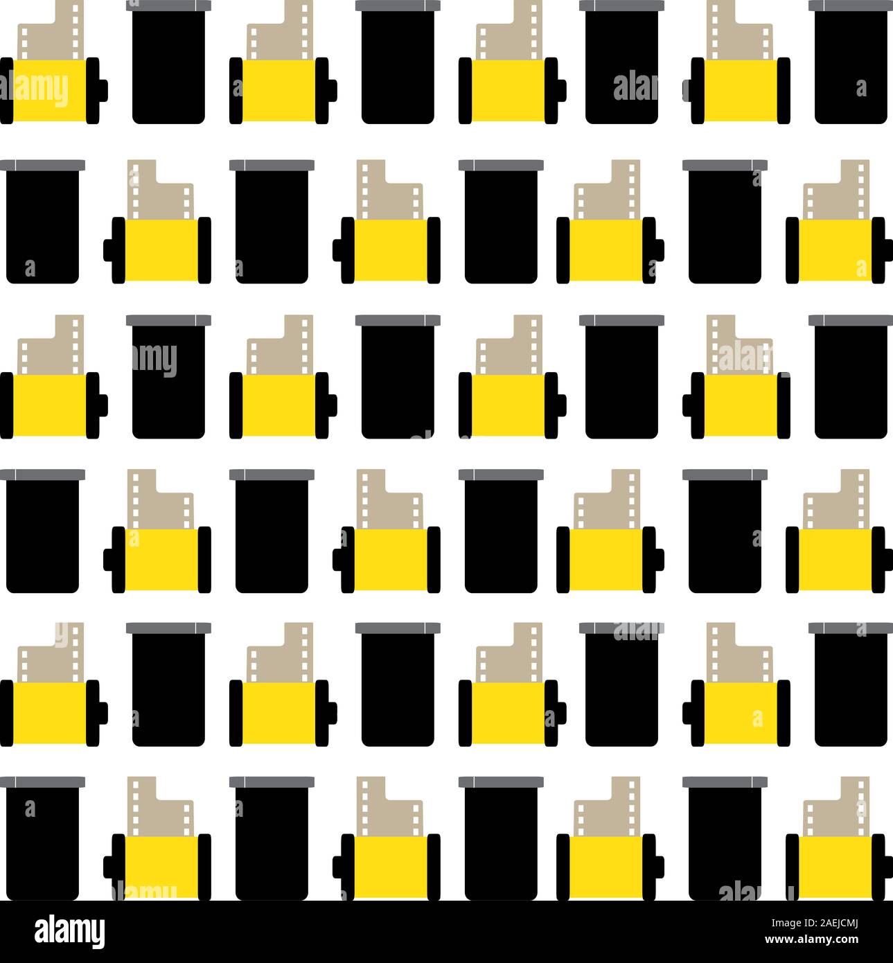 Film roll and canister wallpaper pattern hi-res stock photography and