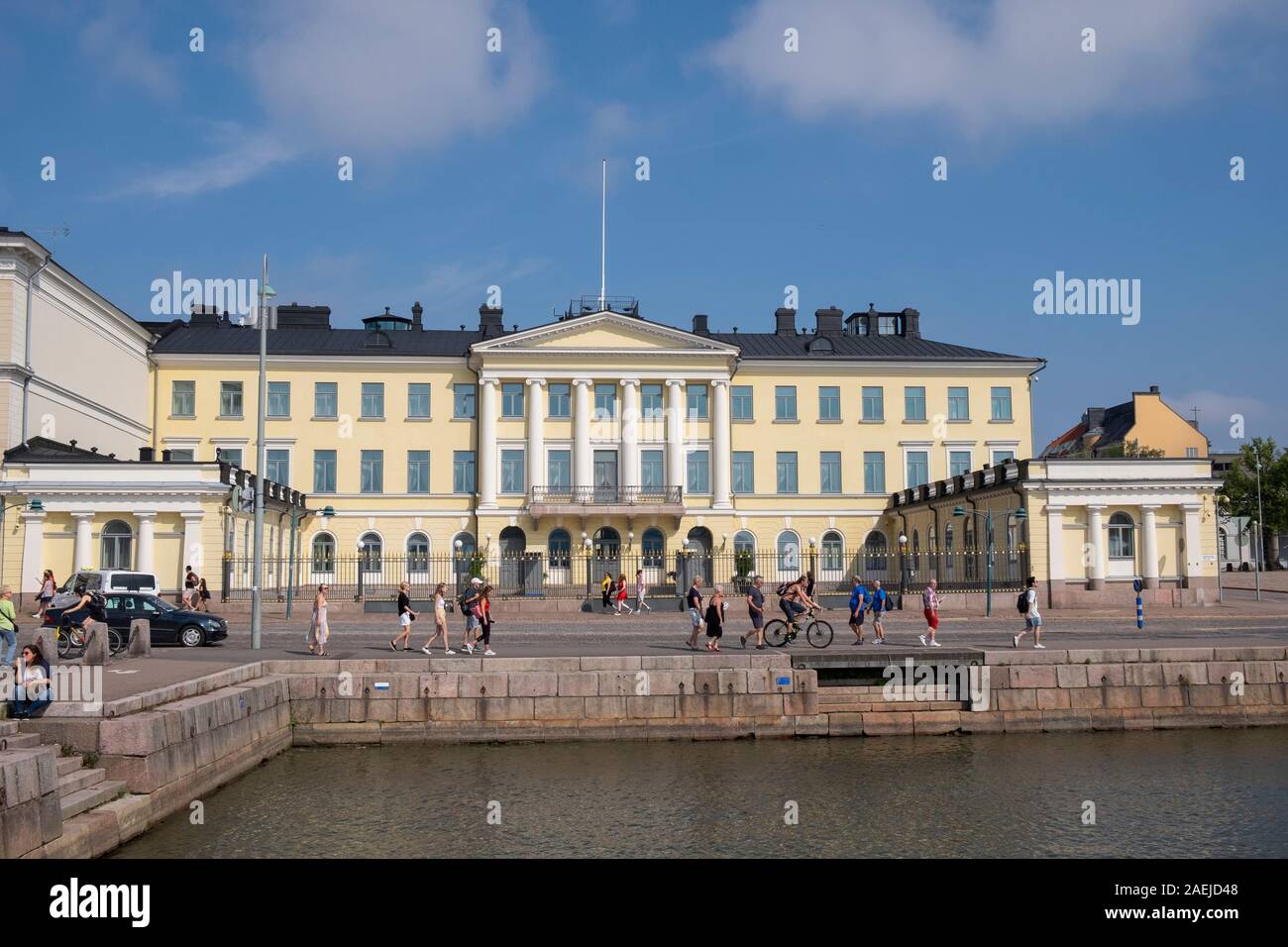 View of South Harbour with Presidential Palace in the background, Helsinki, Finland,Scandinavia, Europe Stock Photo