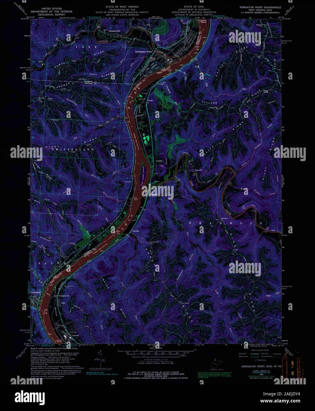 OH Powhatan Point 228067 1960 24000 Inverted Stock Photo Alamy